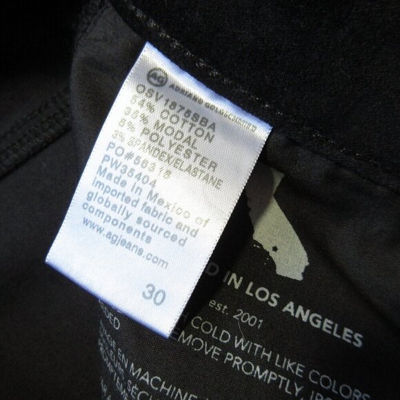 NWT Adriano Goldschmied AG Mari in Super Black Slim Straight Velvet Pants 30 - Picture 4 of 6